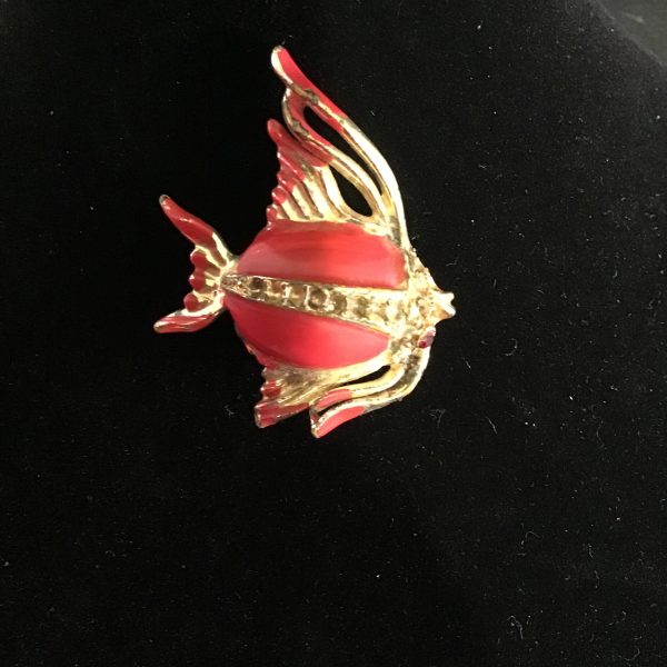Crimson Swim Little Fish Pin