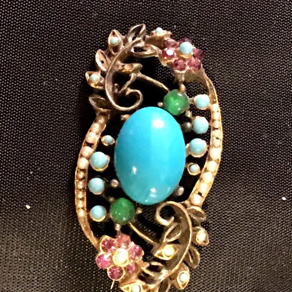 Turquoise Garden Whimsy Brooch