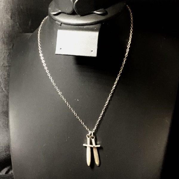 Twin Blades Charm Necklace